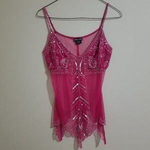 Y2k Wet Seal Pink Mesh Tank